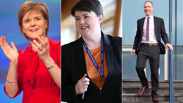 Nicola Sturgeon, Ruth Davidson and Jim Murphy