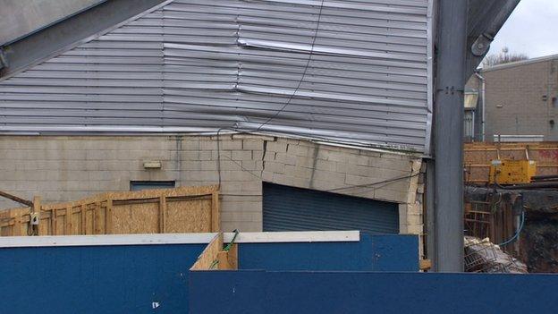 Loose bricks on West Stand