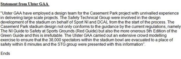 GAA statement