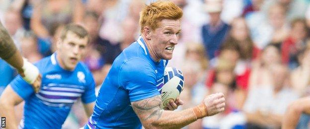 Roddy Grant playing for Scotland Sevens at Ibrox Stadium