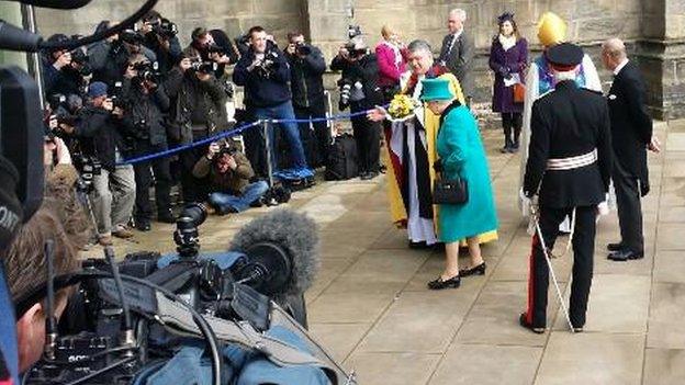 The Queen arrives in Sheffield