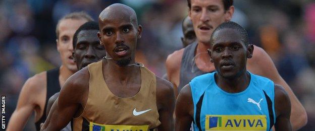Mo Farah and Moses Ndiema Kipsiro