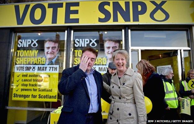 SNP General Election candidate for Edinburgh East Tommy Sheppard is joined by Scotland's Health Secretary Shona Robison