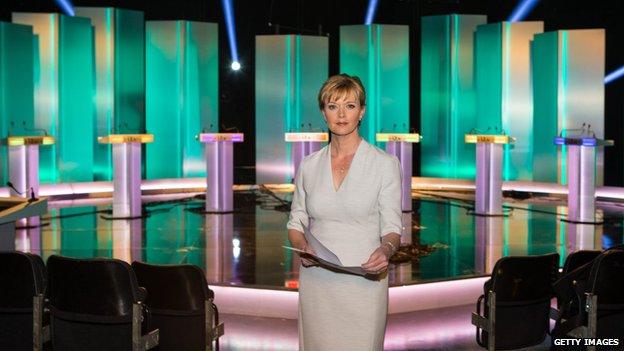 Julie Etchingham in ITV debate studio