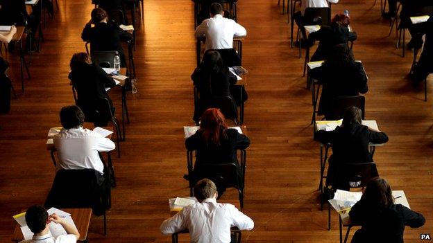 Students sitting an exam