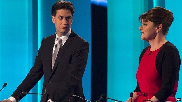 Leanne Wood and Ed Miliband