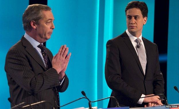 Nigel Farage and Ed Miliband