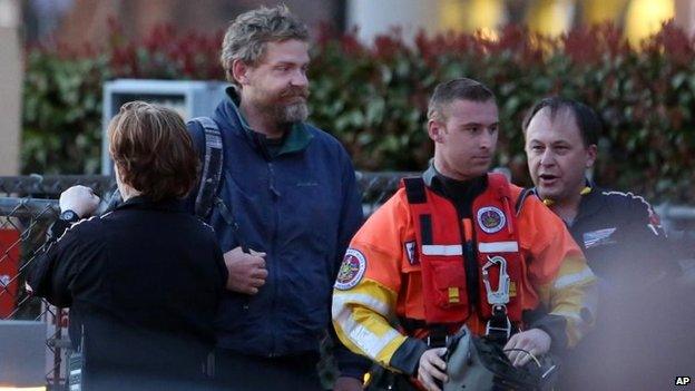 Louis Jordan outside hospital