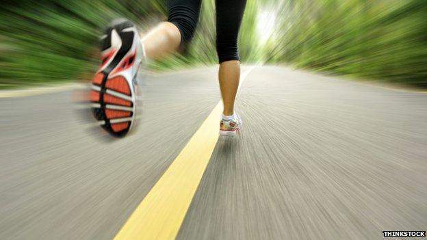 Feet of someone running
