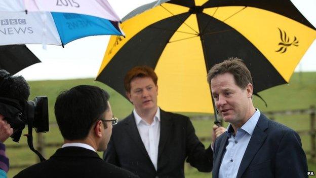 Nick Clegg giving an interview on Friday