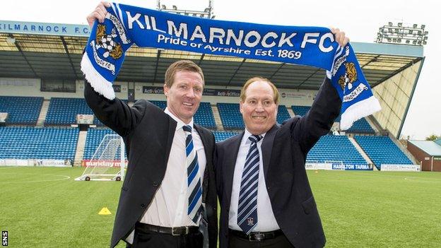 Kilmarnock manager Gary Locke and chairman Jim Mann