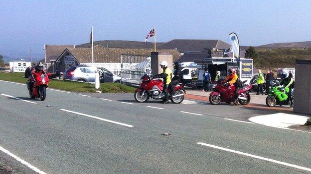 Ponderosa cafe and bikers, Denbighshire