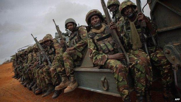 Kenya troops pictured in Somali