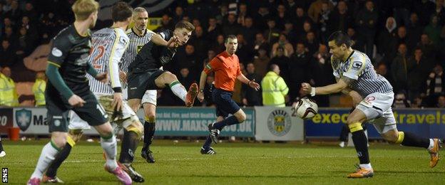 Viktor Genev handled the ball, leading to Celtic being awarded a penalty