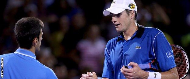 Novak Djokovic and John Isner