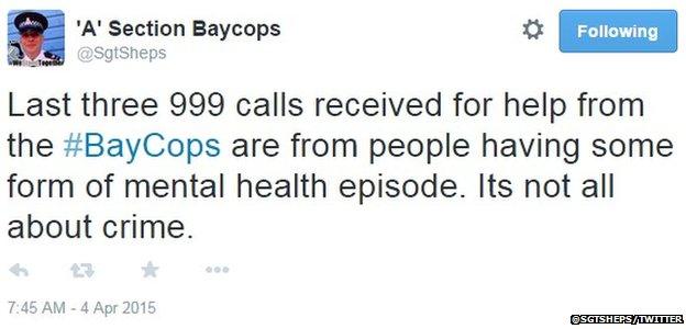 Mental health tweet from police officer