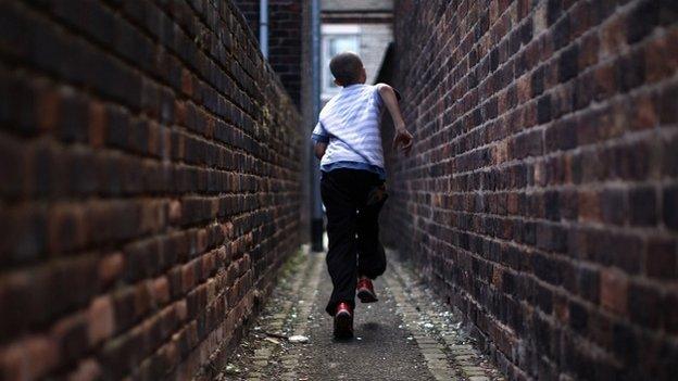 running down an alley