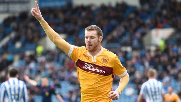 Stephen Pearson celebrates Motherwell's goal