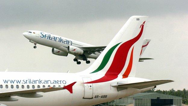 A Sri Lankan airlines Airbus takes off from the Bandaranaike International Airport, 03 May 2007