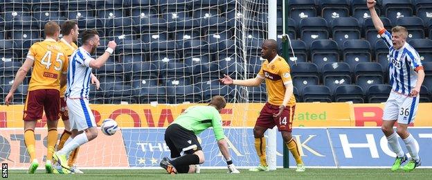 Teenager David Syme (left) gave Kilmarnock an early lead after being handed a surprise start