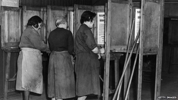 Polling booths, 1950