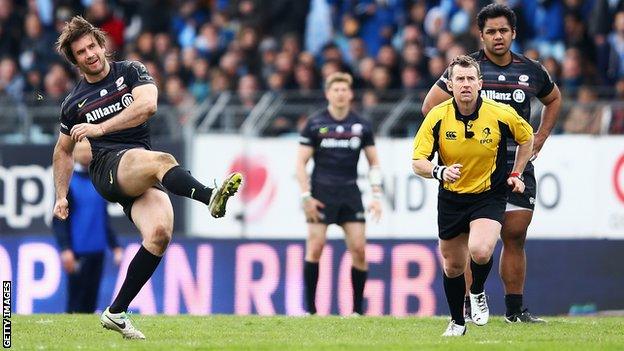 Marcelo kicks the match-winning penalty for Saracens