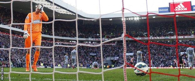 Tim Krul after Jermain Defoe's goal