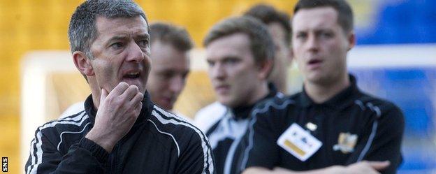 Alloa caretaker manager Paddy Connolly shows his disappointment