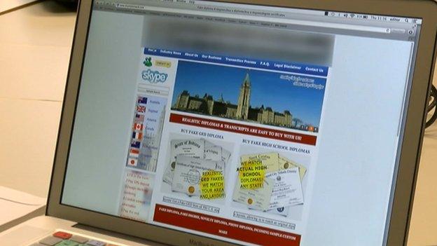 Fake degree website