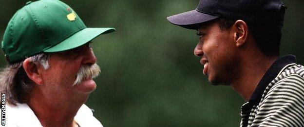 Mike Cowan and Tiger Woods