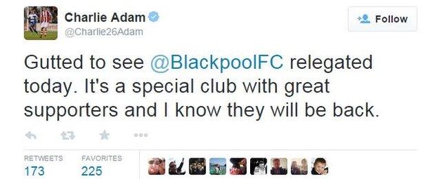 Charlie Adam tweet