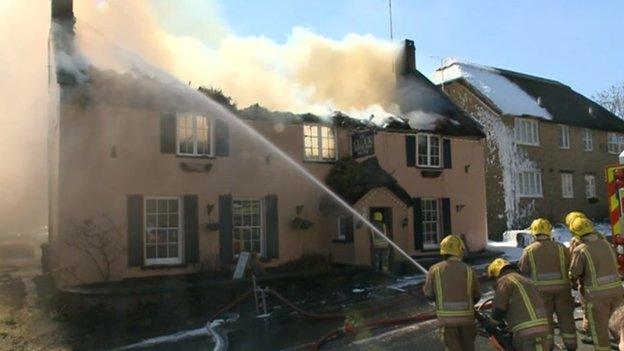 Fire at Clockhouse Inn