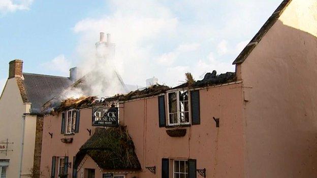 Fire at Clockhouse Inn