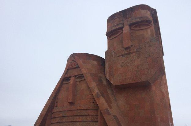 Statue of the symbol of Nagorno-Karabakh