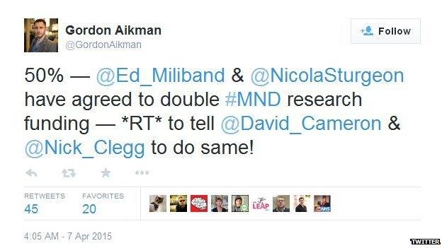 After getting the support of Ed Miliband and Nicola Sturgeon, Mr Aikman appealed to David Cameron and Nick Clegg.