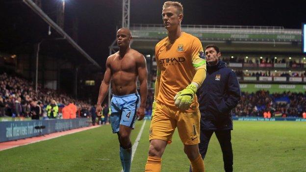 Manchester City keeper Joe Hart and skipper Vincent Kompany