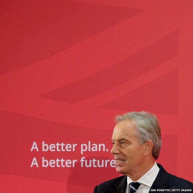 Former Prime Minister and MP for Sedgefield Tony Blair gives a speech in Sedgefield, England