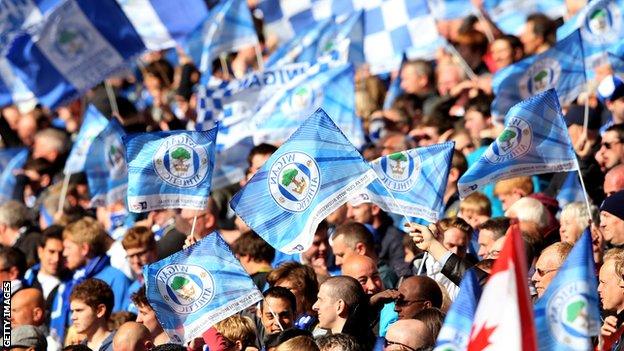 Wigan fans at Wembley