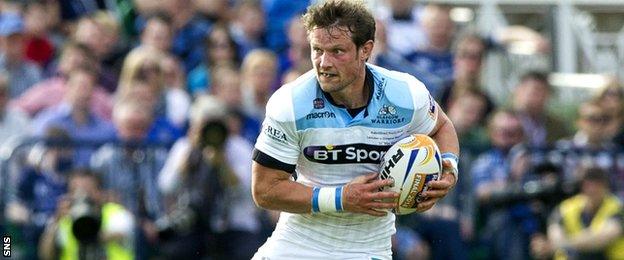 Peter Horne in action for Glasgow Warriors in the PRO12 final