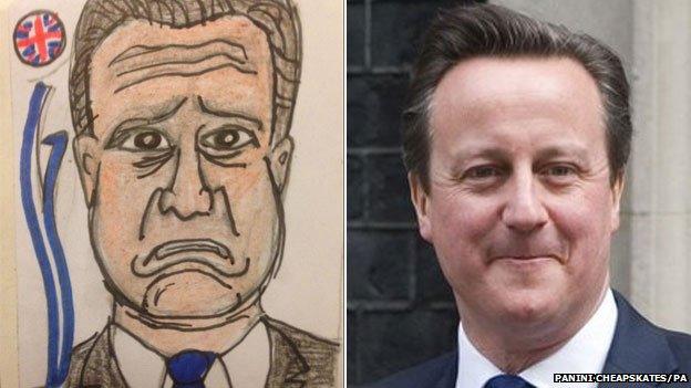 David Cameron drawing and photograph