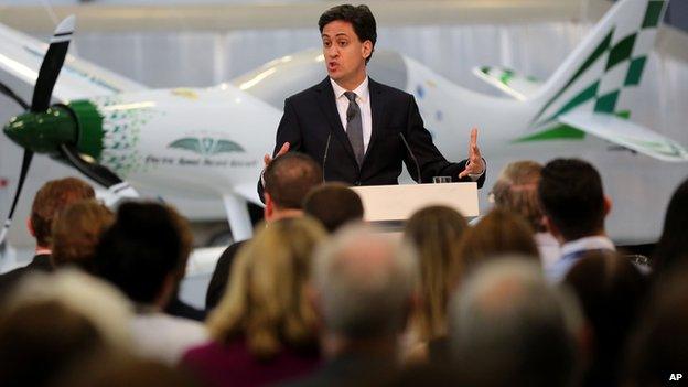 Ed Miliband speaking at the National Composite Centre in Bristol