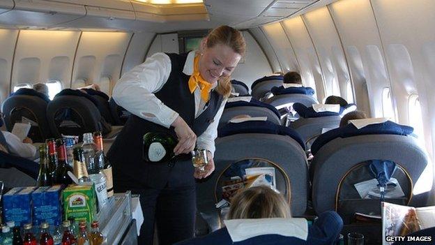 Drinking on plane