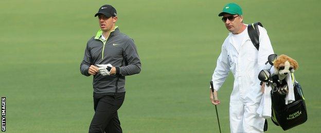 Rory McIlroy practising at Augusta