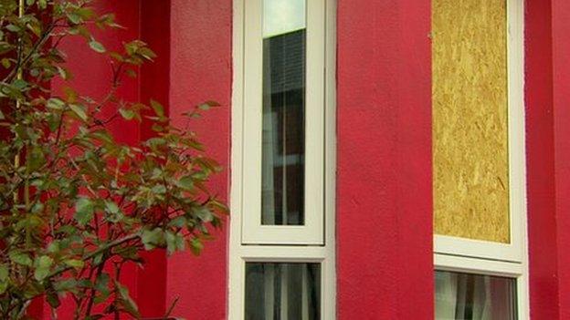 Windows in two of the houses in Mountcollyer Avenue were smashed with bricks