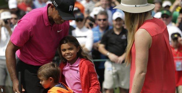 Woods will play in Wednesday's Par 3 contest with his two children Sam and Charlie as caddies