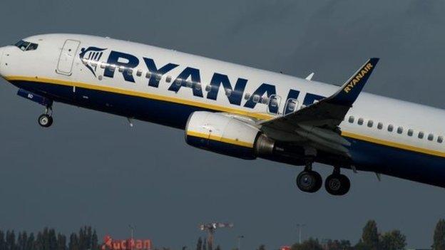 Ryanair plane taking off