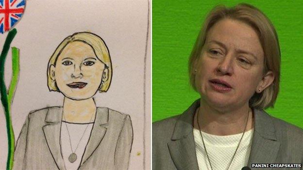 Natalie Bennett drawing and photograph