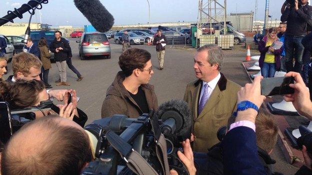 Joey Essex and Nigel Farage