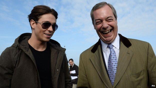 Joey Essex and Nigel Farage