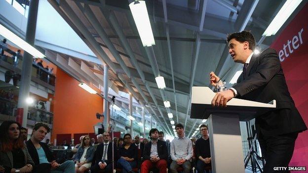 Ed Miliband speaks at the University of Warwick